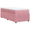 vidaXL Boxspring met matras fluweel roze 90x190 cm
