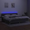 vidaXL Boxspring met matras en LED stof donkergrijs 200x200 cm