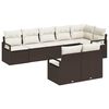 vidaXL Tuinbankenset 8 st Bruin en wit poly rattan
