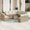 vidaXL 12-delige Loungeset met kussens poly rattan beige