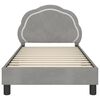 vidaXL Bedframe voor kinderen met hoofdbord Lichtgrijs 80 x 160 cm