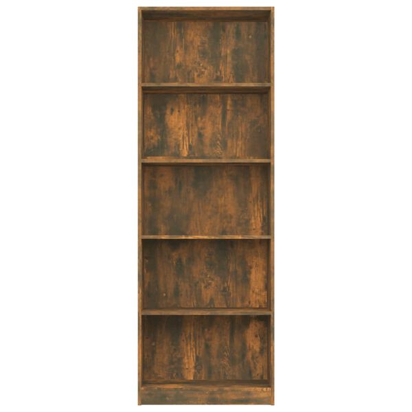 vidaXL Boekenkast 60x24x175 cm bewerkt hout gerookt eikenkleurig