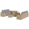 vidaXL Tuin Sofa Set met kussen 9 pcs Beige en Licht Grijs Poly Rattan