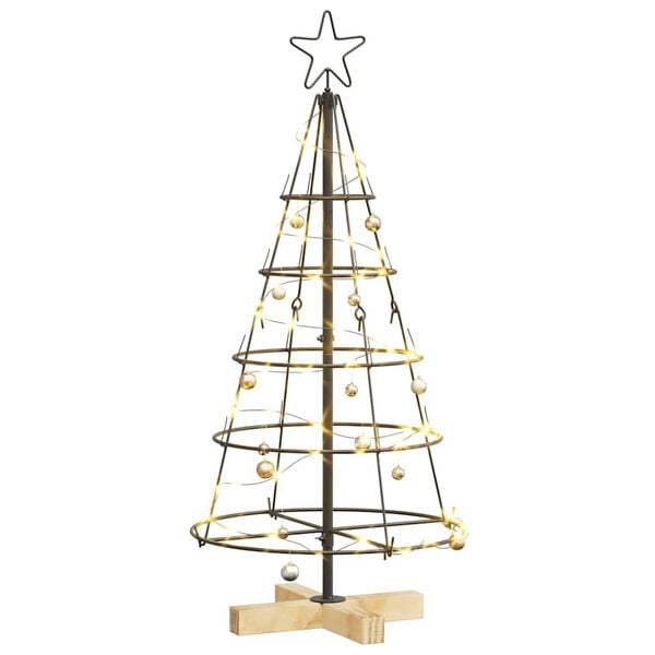 vidaXL Kerst Cone Boom met standaard Zwart 90 cm Staal