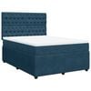 vidaXL Boxspring met matras fluweel donkerblauw 140x190 cm