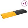 vidaXL Verkeersdrempels 5 st 97x32,5x4 cm rubber geel en zwart