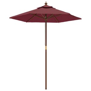 vidaXL Parasol met houten paal 196x231 cm bordeauxrood