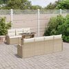 vidaXL Tuin Sofa Set met kussen met opslag 8 pcs Beige Poly Rattan