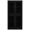 vidaXL Kantoorkast 90x40x180 cm staal en gehard glas zwart