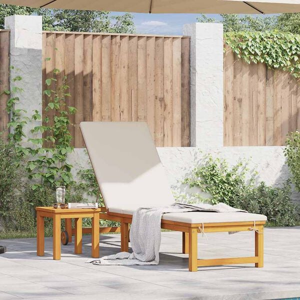 vidaXL Ligstoel 2 pcs Bruin Massief Acaciahout