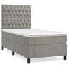vidaXL Boxspring met matras fluweel lichtgrijs 100x200 cm