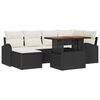 vidaXL Tuin Sofa Set 7 st Zwart en cr&egrave;me