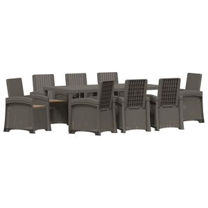 vidaXL Tuin eettafelset 9 st Lichtgrijs en Taupe PP
