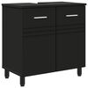 vidaXL Badkamer Waskom Zwart 60 x 35 x 60 cm Bewerkt hout