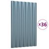 vidaXL Dakpanelen 36 st 60x36 cm gegalvaniseerd staal grijs