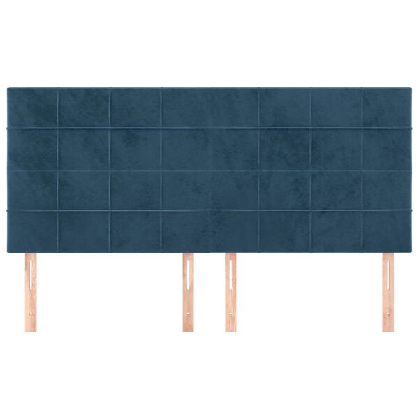 vidaXL Hoofdbord donkerblauw 160x5x118/128 cm fluweel