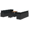 vidaXL Tuinbankenset 11 pcs Zwart poly rattan