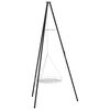 vidaXL Kampvuur tripod 2 pcs Zwart Staal