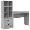 vidaXL Bureau met lade met plank met opslag 2 pcs Grijs Sonoma