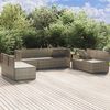 vidaXL 7-delige Loungeset met kussens poly rattan grijs