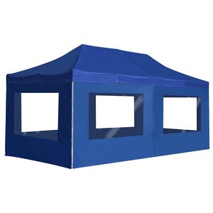 vidaXL Partytent inklapbaar met wanden 6x3 m aluminium blauw