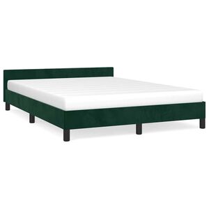 vidaXL Bedframe zonder matras 140x200 cm fluweel donkergroen