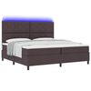 vidaXL Boxspring bed met matras met LED Donkerbruin 200 x 200 cm Stof