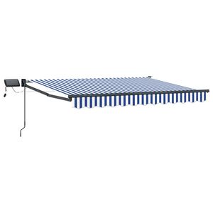 vidaXL Handbediende luifel met LED's Blauw, Wit, Anthraciet 2,5 x 2 m