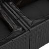 vidaXL Bankstel met kussen met opslag 4 pcs Zwart poly rattan
