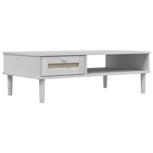 vidaXL Salontafel SENJA 100x55x33 cm rattan-look massief hout wit