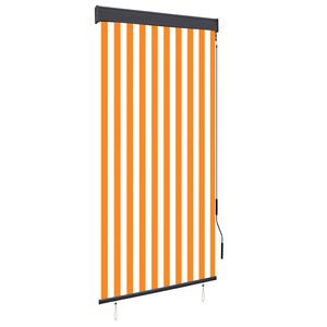 vidaXL Rolgordijn voor buiten 100x250 cm wit en oranje