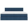 vidaXL Bed met LED-striplichten met hoofdeinde Blauw 180 x 200 cm Stof