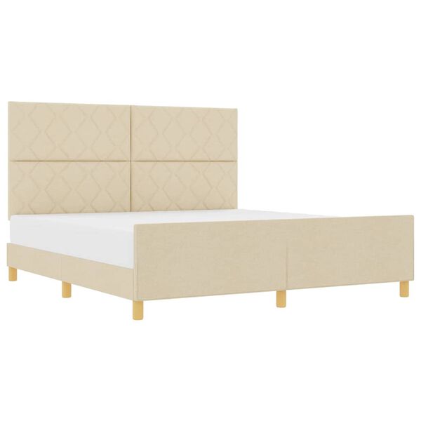 vidaXL Bedframe met hoofdeinde Cr&egrave;me 180 x 200 cm Stof