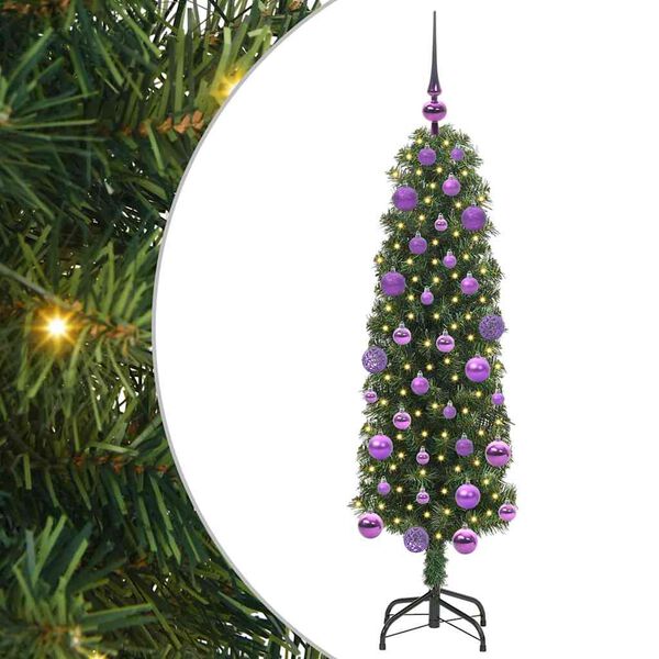 vidaXL Kunstkerstboom Groen 120 cm PVC en Staal en Kunststof