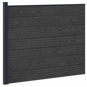 vidaXL Hekpaneel WPC en Aluminium Zwart