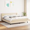 vidaXL Boxspring met matras stof cr&egrave;mekleurig 180x200 cm