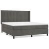 vidaXL Boxspring met matras fluweel donkergrijs 180x200 cm