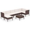 vidaXL 8-delige Loungeset met kussens poly rattan bruin