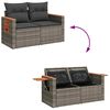 vidaXL 6-delige Loungeset met kussens poly rattan acacia grijs