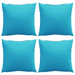 vidaXL Spreidkussens Effen 4 pcs Turquoise 50 x 50 cm Polyester Stof