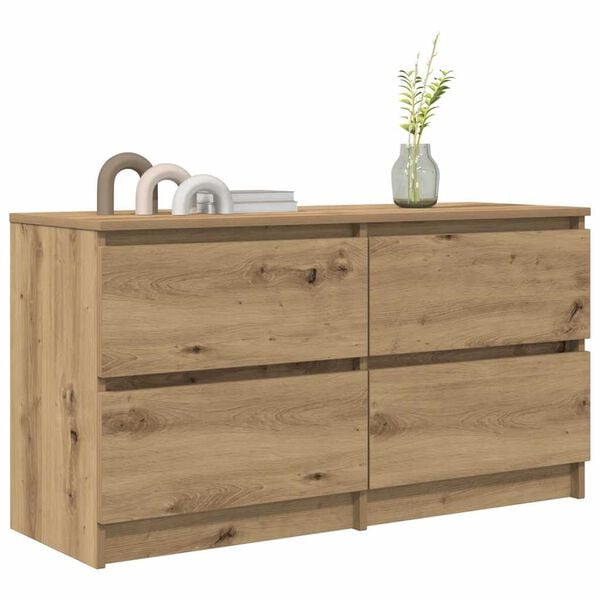 vidaXL Tv-meubel 100x35x54 cm bewerkt hout artisanaal eikenkleurig