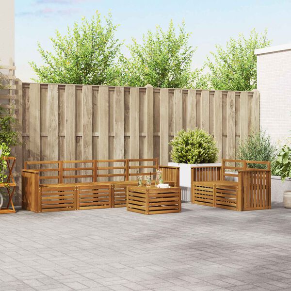 vidaXL Sofa-Sets 7 pcs Naturel Massief Acaciahout