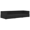 vidaXL 3-delige Loungeset met kussens poly rattan zwart