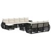 vidaXL Tuinbankenset 11 st Zwart en Cream Wit poly rattan