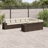 vidaXL 10-delige Loungeset met kussens poly rattan bruin