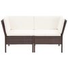 vidaXL 8-delige Loungeset met kussens poly rattan bruin