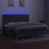 vidaXL Boxspring met matras en LED stof donkergrijs 200x200 cm