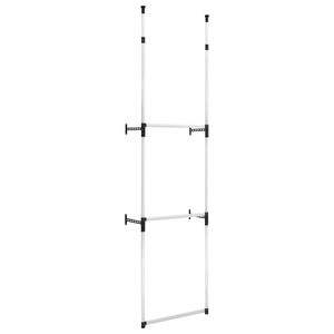 vidaXL Kledingkastsysteem met stangen telescopisch aluminium