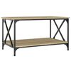 vidaXL Salontafel 80x50x45 cm bewerkt hout en ijzer sonoma eikenkleur