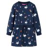 Kinderjurk met lange mouwen 128 marineblauw